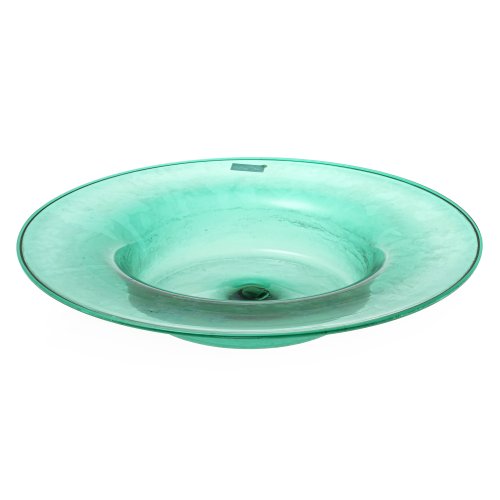 Große Glasschale. Grünes Glas. ø 45,5 cm.