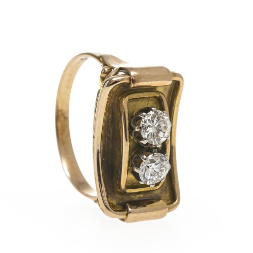 Ring mit Brillantbesatz. Gold.