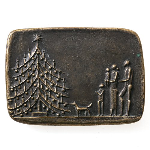 Reidel, Karl. Weihnachten. Plakette. Bronze. 7 x 10 cm. Rücks. Stempelsignatur.