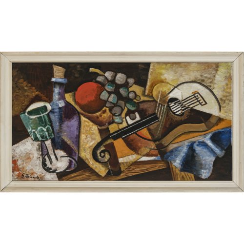 Steinmetz, Gunter. Modernes Stillleben. Öl/Holz. 44 x 80 cm. Sign., dat. 