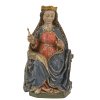 Bayern, 16. /17. Jh. Thronende Muttergottes. Holz, übergangene Farbfassung, rest., rep. H. 61 cm.