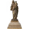 Wohl Italien, 18. Jh. Madonna mit Jesuskind. Terrakotta, übergangene Fassung. H. ca. 62 cm. Mit Konsole. H. ca. 18 cm. Besch., rest.