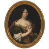 Frankreich, 17./18. Jh. Dreiviertelporträt einer adeligen Dame. Öl/Leinwand. 75 x 61 cm. Ovale Ansicht. Alterungsspuren.
