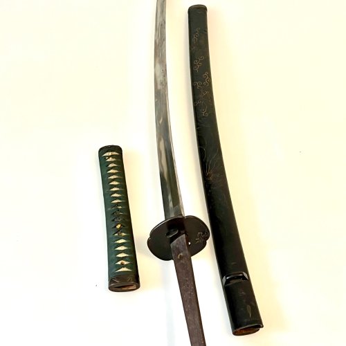 Katana. Japan, Saya Lack besch. L. 90 cm.