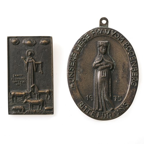 Reidel, Karl. Zwei Bronzeplaketten. Mit der Darstellung der 