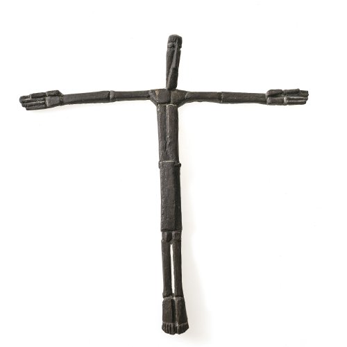 Gerg, Blasius. Corpus Christi. Bronze, rücks. gehöhlt. Nicht sign. 34 x 34 cm. Patina.