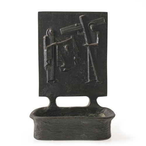 Reidel, Karl. Weihwasserbecken, Bronze. Kreuzwegstation 