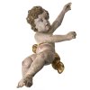 Schwebende Engel. Italien, 18. Jh. Lindenholz, vollplastisch geschnitzt. Übergangene Inkarnat- und Goldfassung. Mit Glasaugen. H. ca. 75 cm. Besch., rep., teilw. Ergänzungen.