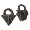 Zwei Vorhängeschlösser. 19. Jh. Eisen, handgeschmiedet. Mit Schlüssel. Guter Erhaltungszustand. H. ca. 13 und 14 cm.