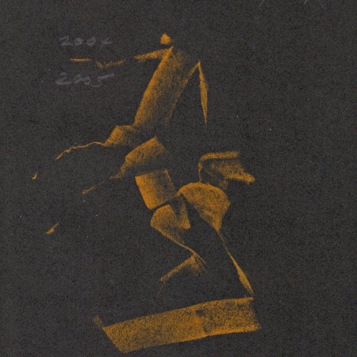 Koenig, Fritz. Kentaur. Kreidezeichnung auf schwarzem Papier. 22 x 17 cm. Monogr., dat 2004 / 2005.