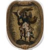 Süddeutsch, 18. Jh. Tobias mit dem Engel in geschnitzter Rahmenkartusche. Öl/Holz. 87 x 67 cm. Rest.