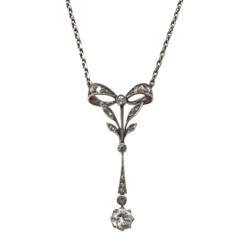 Collier mit Diamantbesatz, Art déco-Stil.