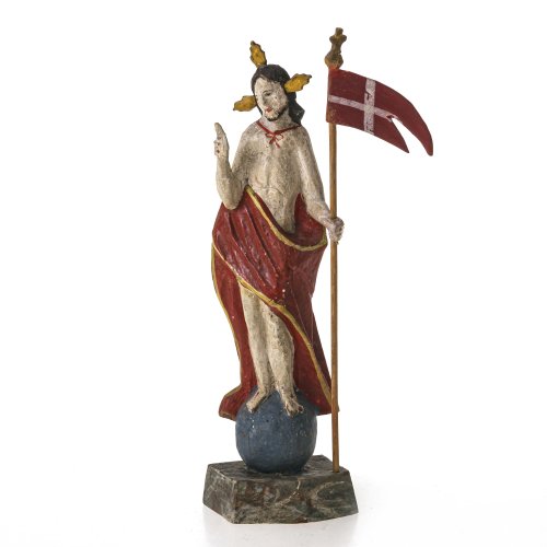 Auferstehungschristus. Oberammergau. Holz, Farbfassung. Min. besch., rep. H. 16 cm.