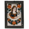 Hinterglasbild. Hl. Barbara. Sandl./Buchers. Rahmen rep. 29,5 x 19 cm.