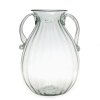 Henkelvase. Farbloses Glas. Murano. H. 50 cm.