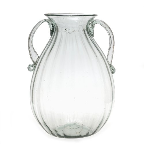 Henkelvase. Farbloses Glas. Murano. H. 50 cm.