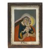 Hinterglasbild. Maria hilf. Seehausen. Farbablösungen. 28,5 x 20,5 cm.