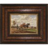 Kaplan, Hubert. Bauer mit Pferdepflug auf dem Feld. Öl/Holz. 12,8 x 17,8 cm. Sign.