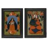 Zwei Hinterglasbilder. Sandl/Buchers. Maria mit Kind. Tempera/Glas. 25 x 17 cm bzw. 30 x 19,5 cm. Rest., eine kleine Glasecke fehlt.