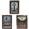 Drei Hinterglasbilder. Neukirchen und Schönstein. Arme-Seelen-Tafeln. Tempera/Glas. 15 x 11,5 cm - 17 x 11 cm. Leicht besch.