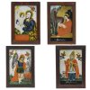 Vier  Hinterglasbilder. Schlesien. Hl. Genovefa, hl. Josef mit dem Jesuskind, hl. Florian, hl. Ambrosius. Tempera/Glas. Tw. rest. Je 27 x 17 cm.