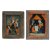 Zwei Hinterglasbilder. Hl. Erzengel Michael bzw. Heilige Familie. Niederbayern. Tempera/Glas. Besch., eines rest. Je ca. 18 x 12 cm.