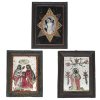 Drei Hinterglasbilder. Raimundsreut. Heiliger Wandel, Herz Jesu und hl. Sebastian. Tempera/Glas bzw. Spiegelglas. Alterungsspuren, eines mit Farbablösungen. 18,5 x 12,5 cm - 22 x 15,5 cm.