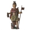 Hl. Florian. Böhmen. Holz, übergangene Farbfassung. Als Wandfigur gearbeitet, rückseitig gehöhlt. Besch. H. 69 cm.