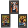 Drei Hinterglasbilder. Sandl/Buchers. Hl. Leonhard, hl. Martin und hl. Josef. Tempera/Glas. Rest. Ein Glas mit Sprung. Je ca. 28 x 18 cm.