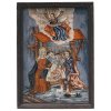 Hinterglasbild. Hl. Familie. Wohl Neukirchen, sign. Johan Wagner. Tempera/Glas. Alterungsspuren. 36,5 x 25,5 cm.