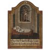 Votivtafel. Bayern, 1. H. 19. Jh. Anbetung des Christus an der Geiselsäule, erkrankter Votant im Gebet. Rücks. dat. 1807. Tempera/Holz. 31,5 x 22,5 cm.