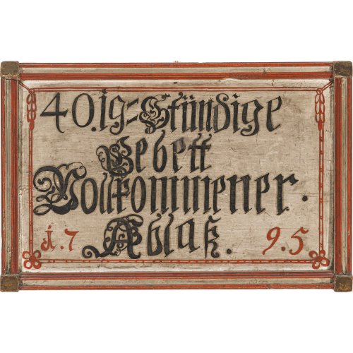 Gebetstafel. Deutsch, dat. 1795. Inschrift 