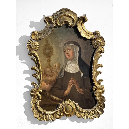 Südtirol, 18. Jh. Hl. Theresa. Öl/Lw./Holz.60 x 44 cm (mit Rahmen). Rest.