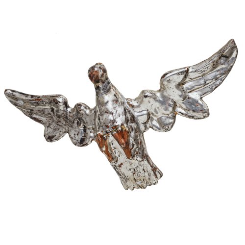 Heiliggeisttaube. Holz, übergangene Silberfassung. L. 40 cm.