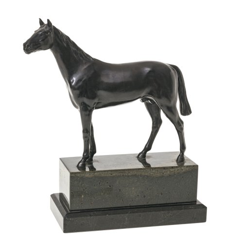 Pferd. Bronze, Marmorsockel. H. 18,5 cm.