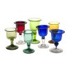 Konvolut Kelchgläser (Nachtlichtgläser). Farbiges Glas. Tw. best. H. 11-15 cm.