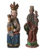 Zwei Gnadenbilder: Maria Zell bzw. Heilig Blut. Österreich. Holz, Farbfassung.  Eines besch., rest. H. 30-34,5 cm.