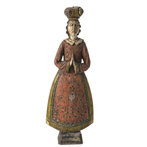 Mariengnadenbild von Wranau bei Brünn. Böhmen. Holz, Farbfassung. Alterungsspuren, Fassung best. H. 41 cm.