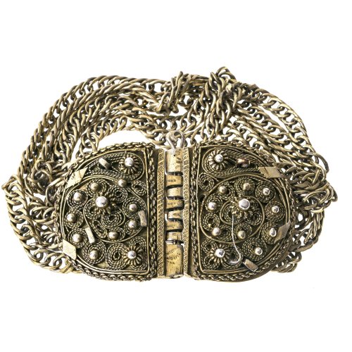 Armband. Messing, Filigranschließe.