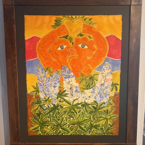 Schneider, Herbert. Fröhlicher Maientag. Aquarell. 66,5 x 52 cm. Sign., dat. 87.