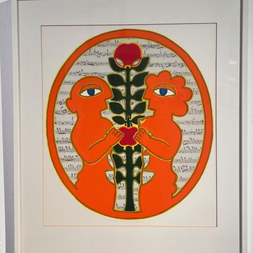 Schneider, Herbert. Baum der Wünsche. Farblithografie. 51 x 44 cm. Sign.