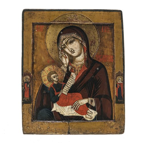Russland, frühes 19. Jh. Ikone mit der Gottesmutter 