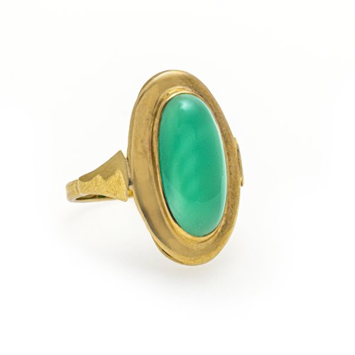Ring mit Chrysopras, Gold.