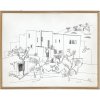 Nerud, Josef Karl . San Augustin, Ibiza (bez.). Tuchzeichnung. 44 x 56 cm. Sign.  Atelierspuren.