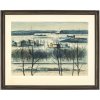 Nerud, Josef Karl . Winterlandschaft mit Gehöft. Mischtechnik/getöntes Papier. 44,3 x 63 cm. Sign., dat. 