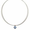 Collier. Topasanhänger. Silber.
