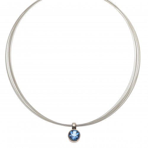 Collier. Topasanhänger. Silber.