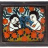 Hinterglasbild, Rumänien, 19. Jh. Jesus und Johannesknabe. 30,3 x 35,4 cm.