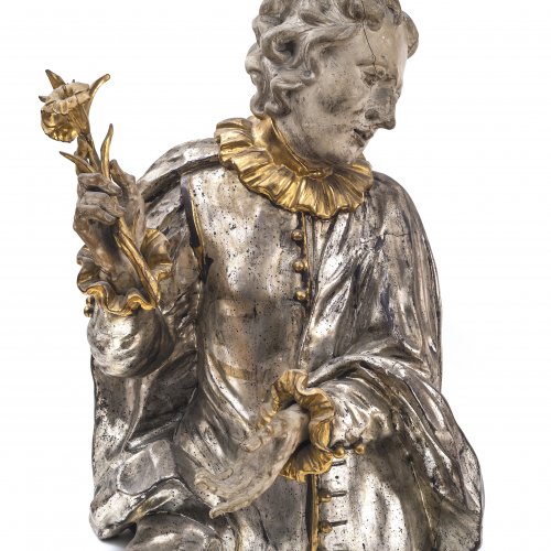 Hl. Aloysius. Bayern, 18. Jh. (Umkreis Luidl) Büste. Übergangene Farbfassung. H. 61 cm. Best.