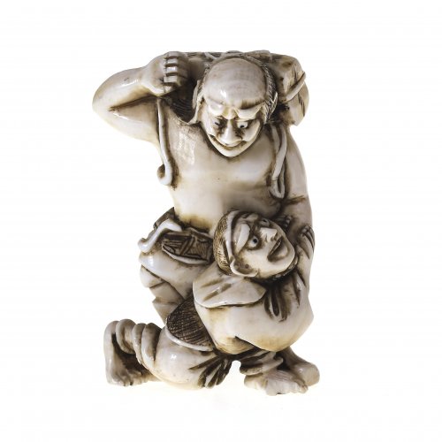 Netsuke, Schlangenbezwinger.